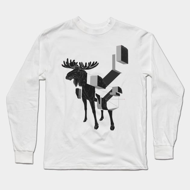 moose_deconstructed Long Sleeve T-Shirt by Lab7115